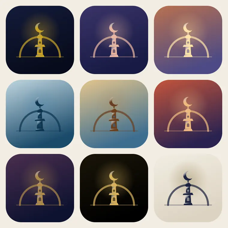 تسع لوحات لونية لأيقونة منارة